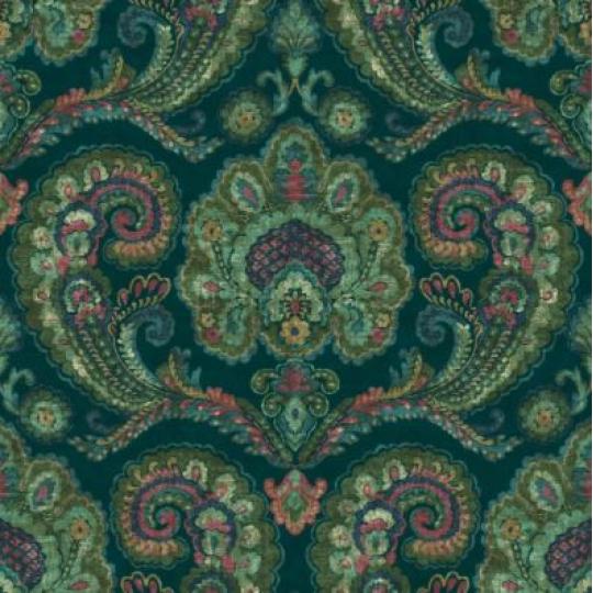 vlies gobelin tapeta klasik barok vintage elegancia neoklasik romantika velkokolebne ornamenty paisley medailony patina efekt petrolej.jpg